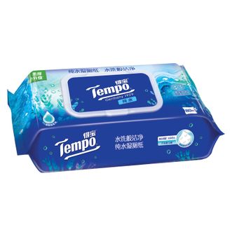 得宝  纯水湿厕纸深澈水感80片*1包私密呵护可冲散湿纸巾私处厕纸