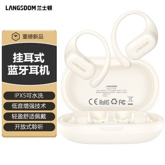 兰士顿  蓝牙耳机耳挂式开放聆听舒适跑步运动防水长续航运动耳机 TS19灵动白