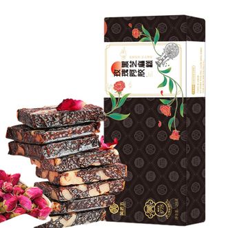 黄老五  玫瑰阿胶黑芝麻糕  286g/盒  核桃软糕点零食礼物礼盒