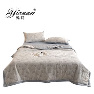 逸轩/yixuan  A类全棉三层纱色织提花大豆夏被 银杏叶--蓝 150*200cm/180*200cm/200*230cm 单夏被