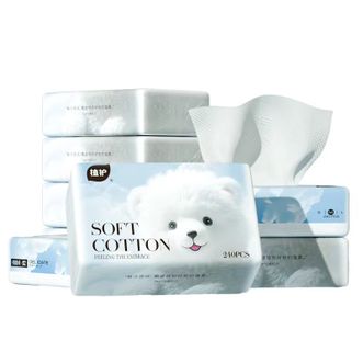 植护  棉绒纸面巾云朵熊 140*175/4层 60抽 20包ZH305833N20