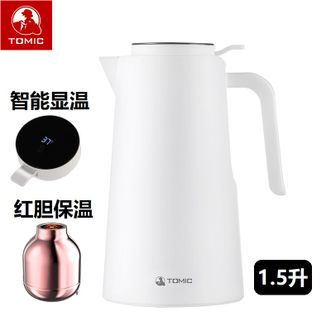 特美刻TOMIC 智能保温壶【智能显温 1.5L 白色】用办公热水瓶1.5L大容量玻璃内胆保温水壶按压式开水瓶暖水壶特美赢杯 TJ10010