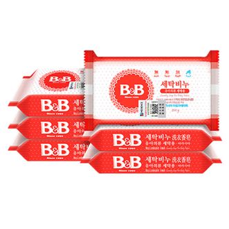 保宁（B&B）  洗衣香皂婴儿宝宝专用尿布洗衣皂儿童内衣内裤肥皂母婴洗护 (洋槐香)6连包 NB06-1（六连包）