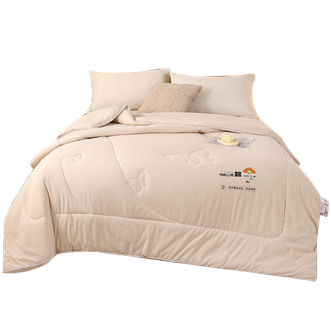 悠梦嘉居  有机云柔棉九孔被 保暖透气双人被200*230cm 灰咖蝶舞 YB-14223