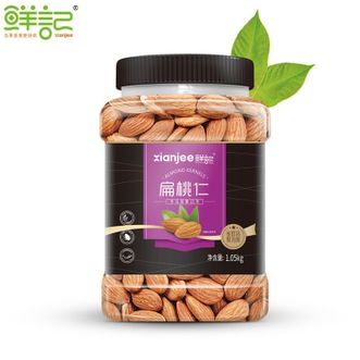 鲜记/xianjee  扁桃仁1050g/罐 家庭装 每日坚果炒货零食小吃 干果特产 办公室休闲零食