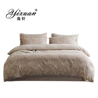逸轩/yixuan  60支全棉色织大提花四件套 纯色简约轻奢风床品 枝叶繁华
