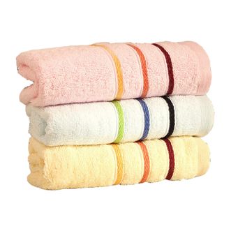 洁丽雅/Grace  新疆棉抗菌毛巾  柔软亲肤3条家庭装强吸水舒适洁肤面巾洗脸洗澡巾  颜色随机不指定