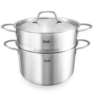 菲仕乐Fissler 家庭系列汤锅蒸屉套装 304不锈钢三层复合底 24cm蒸锅燃气电磁炉通用一锅多用汤锅蒸笼