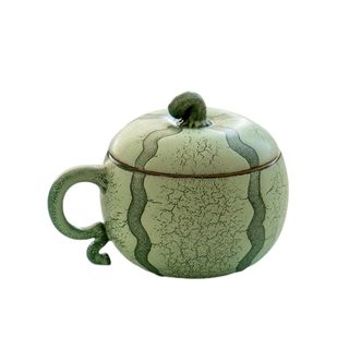 万仟堂茶杯陶瓷高档水果茶具创意西瓜办公杯泡茶杯马克杯水杯顶呱呱西瓜釉