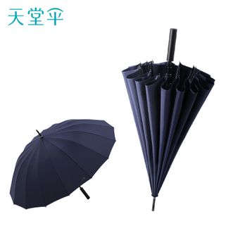 天堂伞  双人雨伞直柄 大号半自动雨伞16骨加固抗风拒水 黛蓝色