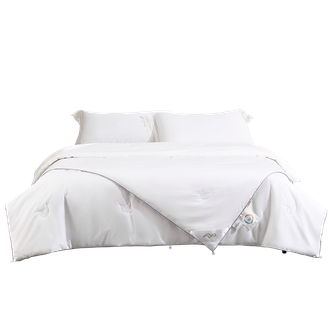 水星家纺  浅云雅澈 60s全棉抗菌防螨桑蚕丝被