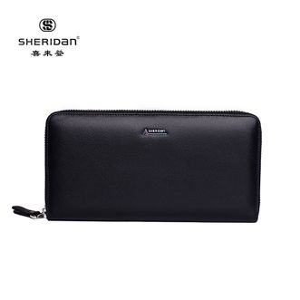 SHERIDan  钱包男长款拉链商务 黑色牛皮多功能钱包钱夹NL161013S 黑色