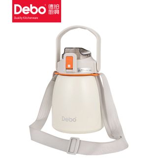 德铂（Debo）  大肚杯保温杯高颜值可爱水杯学生儿童900ml 大容量便携保温杯 DEP-DS305白色