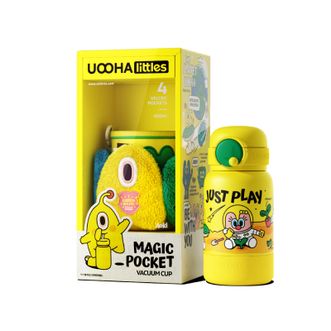 UOOHA Littles  魔法口袋保温杯 保温吸管杯 随行杯 大容量保冷杯黄色-就是玩）UBW02-C