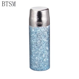 BTSM  大冰花钛焖茶壶 双层真空保温 抑菌保温杯 410ml+礼盒+手提袋 BTBW-T853 蓝色