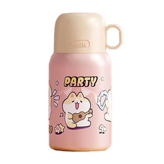 物生物  460ml喵团子儿童保温杯 大橘乐乐粉