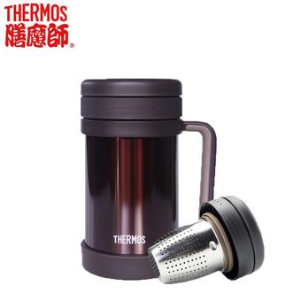 膳魔师（THERMOS）  500mL大容量保温杯 男女士商务办公茶杯带茶漏 茶水分离办公室不锈钢保温水杯 TCMF-501咖色
