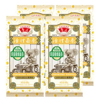 鲁花 经典考拉精细鸡蛋面条 600g*4袋 爽滑软弹 纯真麦香