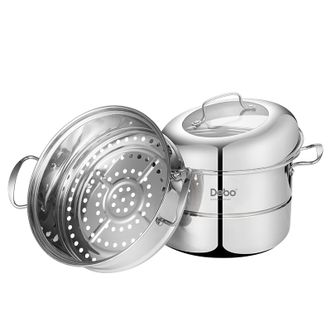 Debo  德铂菲蒂斯电磁炉通用蒸锅26CM 全钢锅身三层大容量DEP-230 优质不锈钢