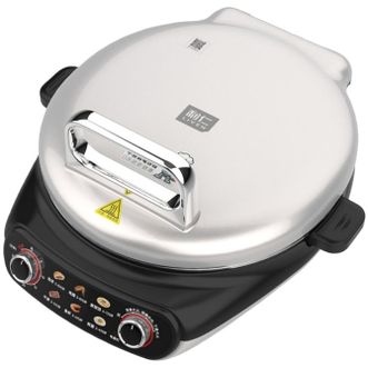 利仁  小钢人电饼铛下盘可拆洗0涂层不锈钢家用双面加热 早餐机LR-XGR3397