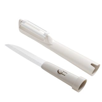 英氏（YEEHOO）  二合一婴儿宝宝辅食剪刀陶瓷刀水果旅行便携折叠宿舍用削皮刀 二合一