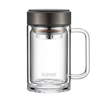 苏泊尔(SUPOR)   耐热玻璃办公杯简系列450M乌木黑/KC45HK10