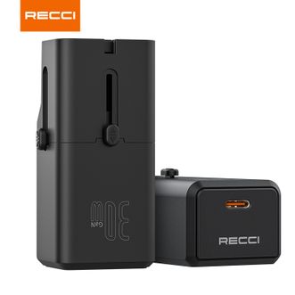 RECCI  充电器USB-C最大功率30W智能识别兼容主流数码设备 RCG-P07黑色