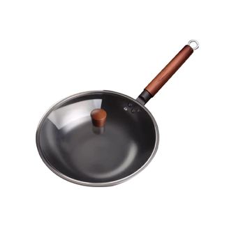 栢士德/BYSTON  精铁炒锅32cm 爆炒铁锅家用无涂层物理防粘炒菜锅 电磁炉明火通用不带盖 BST-163