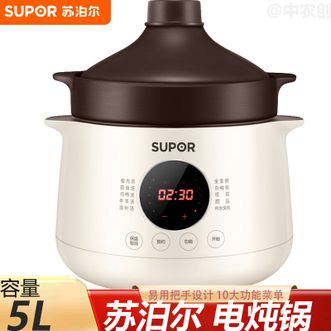 苏泊尔（SUPOR）  电炖锅5L大容量电炖盅 家用电砂锅煲汤锅 紫砂锅炖汤锅