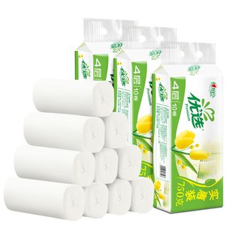 心相印优选无芯卷纸30卷纸巾卫生纸整箱75克*10卷*3提