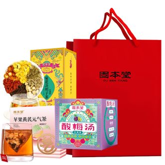 固本堂  养生花草茶三件套 390g*1盒 酸梅汤+菊花决明子茶+苹果黄芪茶