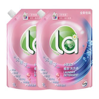 妈妈壹选/La  柔顺清香洗衣液有氧袋装1L*2