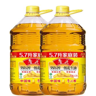 鲁花  花生油5.7L*2大桶装 物理压榨 营养丰富