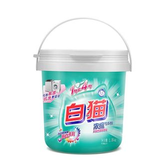 白猫  新浓缩洗衣粉  双效酵素低温速溶去渍护色机洗桶装洗衣粉  3.6斤