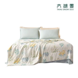 太湖雪  床品四件套 夏凉被 冰氧天然蚕丝被 清风丝语 蚕丝被 床单 枕套 四件套 自带凉感 抗菌防螨