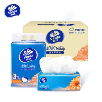 维达  3层 餐巾 卫生纸巾纸抽 企业用纸3层102抽x60包  压花细致