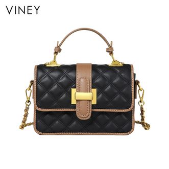viney  包包女包牛皮包轻奢斜挎包百搭链条包女士单肩包手提小方包 4423