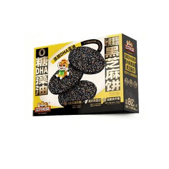 三只松鼠  0糖DHA叶黄素黑芝麻饼300g早餐营养高蛋白零食