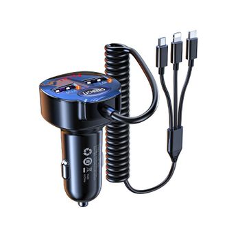 领臣 车载充电器快充35W QC快充款一拖三车充数显款