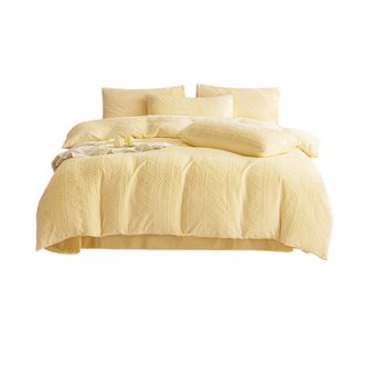 京东京造  230g牛奶雕花绒四件套  A类秋冬加厚高克重法兰绒保暖双人床单被套套装  黄油饼干