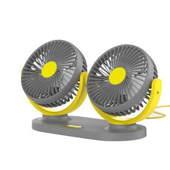 車格仕（CHEGES）  12V24V通用USB车载双头风扇（USB供电 附带车充）