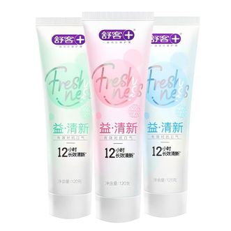 舒客  牙膏益生菌清新去口臭去黄去牙渍美白护龈【全效3支】益生菌清新组合 360g