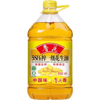 鲁花  食用油5S物理压榨压榨一级花生油4L/桶CP003656