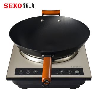 新功/Seko  电磁炉炒菜锅一体全套3500W大功率家用智能预约凹面电磁灶C10
