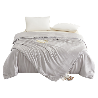 悠梦嘉居  锦帛纯蚕丝子母被 200*230cm 典雅灰
