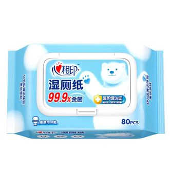 心相印  湿厕纸80片*1包 纯水湿纸巾私处清洁温和洁净（新老包装随机发）