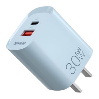 纽曼（Newmine）  PD30W氮化镓充电器双口快充充电头安全不伤机小巧便携TC-081AC30G蓝色
