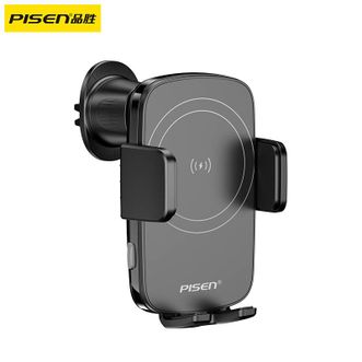 品胜/Pisen  车载无线充手机支架15W 车载无线充电器 自动夹紧 适用苹果16/15三星出风口汽车支撑架 黑色