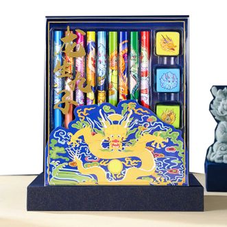 故宫文具  龙生九子铅笔套装 橡皮擦HB铅笔儿童画画 绘画铅笔套装