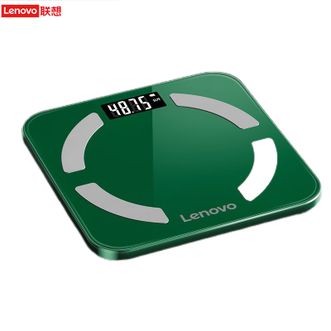 联想（LENOVO）电子秤充电款墨绿色体重秤智能蓝牙体脂秤家用人体测脂肪称重减肥精准小型